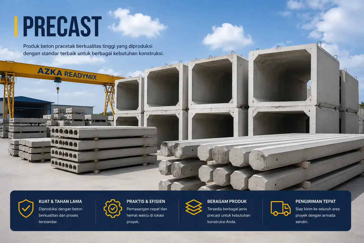 jual produk beton precast ( uditch, kanstin, pagar panel, box culvert, dsb ) wilayah jakarta, bekasi, depok, bogor, tangerang, banten, cikarang, karawang, purwakarta, sukabumi , bandung, dan jawa barat.